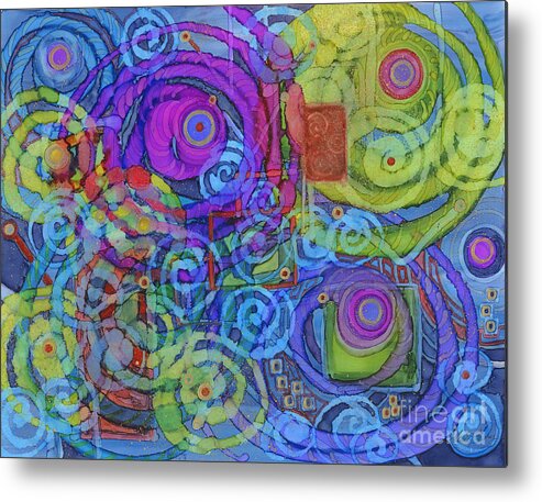 Abstract Metal Print featuring the painting Out of My Mind by Vicki Baun Barry