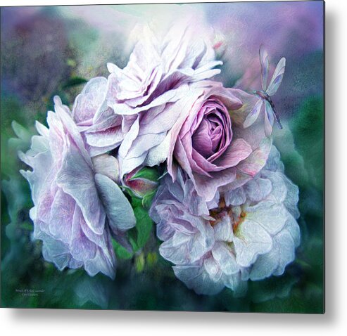 Rose Metal Print featuring the mixed media Miracle Of A Rose - Lavender by Carol Cavalaris