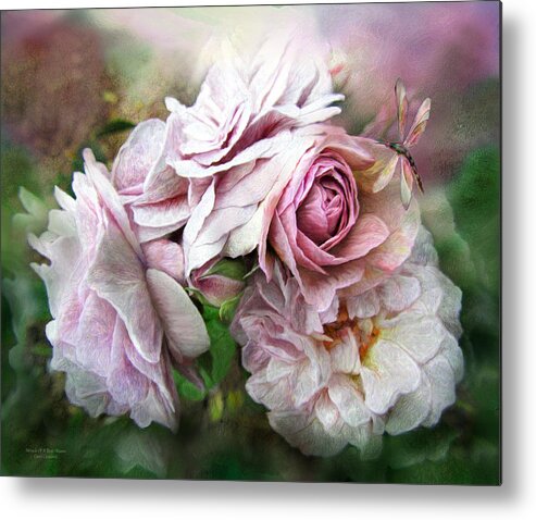 Rose Metal Print featuring the mixed media Miracle Of A Rose - Mauve by Carol Cavalaris