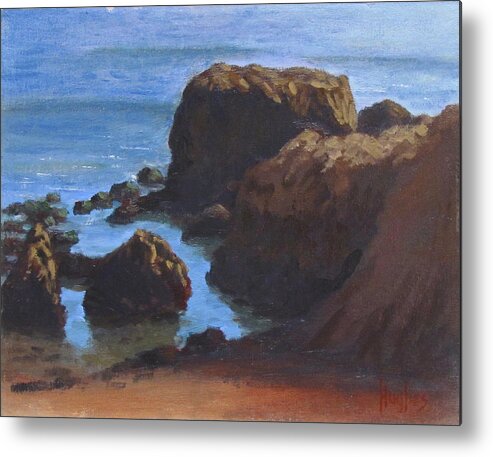 Moonstone Beach Metal Print featuring the painting Moonstone Beach by Kevin Hughes
