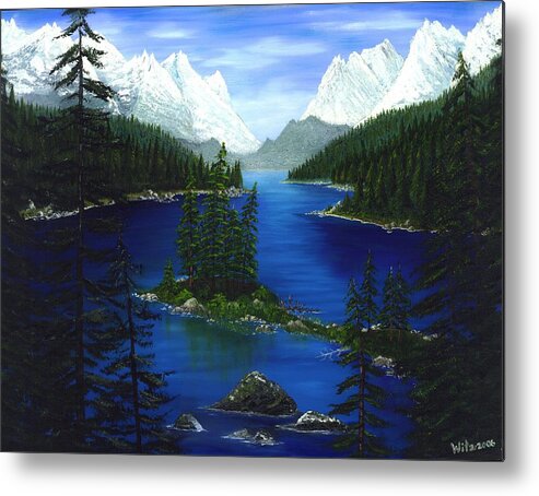 Mountain Metal Print featuring the painting Mountain Lake Canada by Patrick Witz