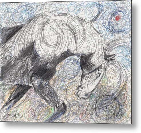 Animal Metal Print featuring the drawing Moving forward by Mary Armstrong