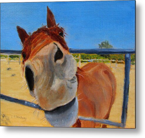 Horse Metal Print featuring the painting Mug Shot by Linda Feinberg