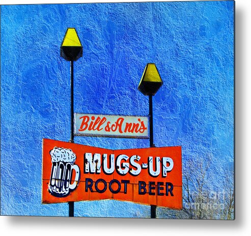 Andee Design Metal Print featuring the photograph Mugs Up Root Beer Drive In Sign by Andee Design