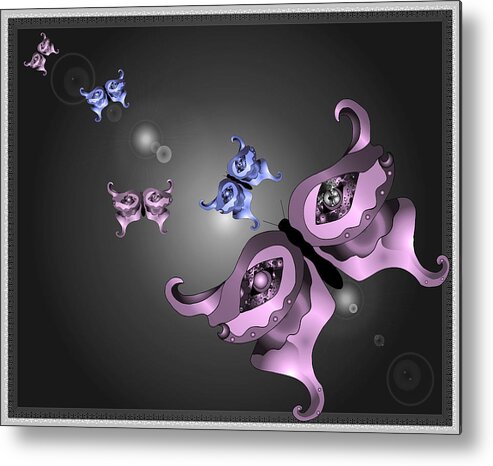 Butterfly Metal Print featuring the digital art Multi colored butterfly by Teri Schuster