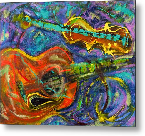 Music Metal Print featuring the painting Music #2 by Kerima Swain
