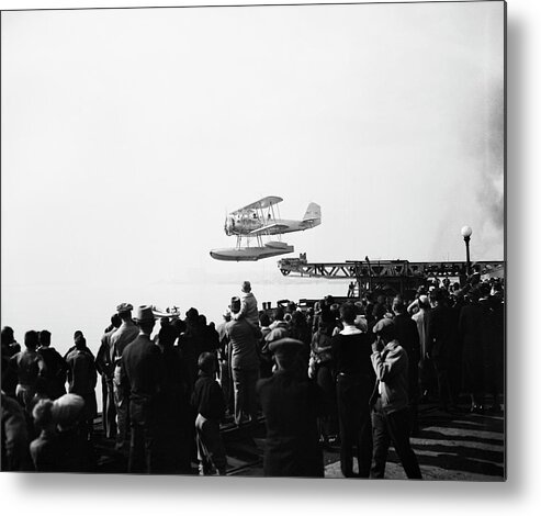 Aircraft Metal Print featuring the photograph Navy Fighter Airplane Launch by Library Of Congress/science Photo Library
