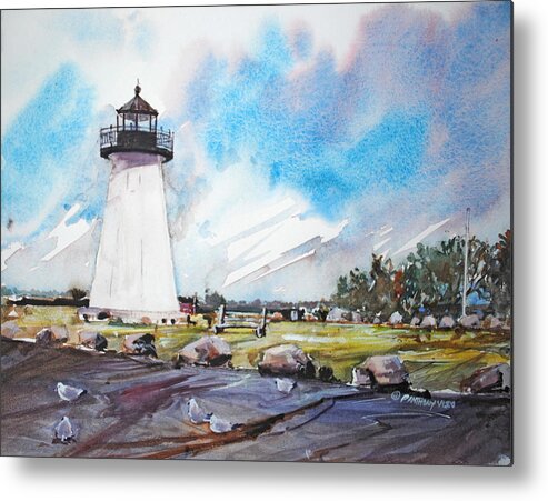 Light House Metal Print featuring the painting Ned's Point Light by P Anthony Visco