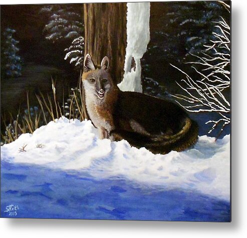 Fox Metal Print featuring the painting New Mexico Swift Fox by Sheri Keith