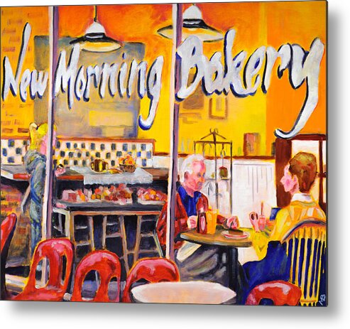 New Morning Bakery Metal Print featuring the painting New Morning Bakery by Mike Bergen