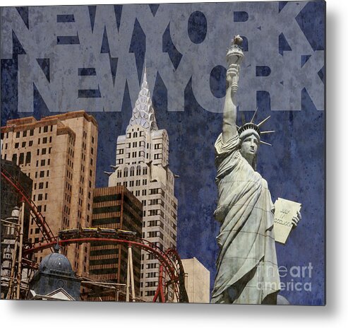 New York New York Metal Print featuring the photograph New York New York Las Vegas by Art Whitton