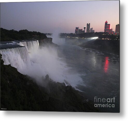 Waterfall Metal Print featuring the photograph Niagara at Dusk by Lizi Beard-Ward