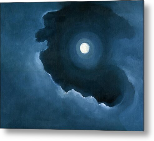 Full Moon Metal Print featuring the painting Night Light by Katherine Miller