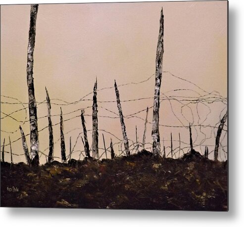 Great War Metal Print featuring the painting No Mans Land by Barry BLAKE