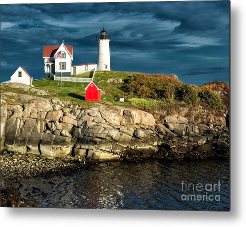 Maine Metal Print featuring the photograph Nubble lighthouse by Izet Kapetanovic