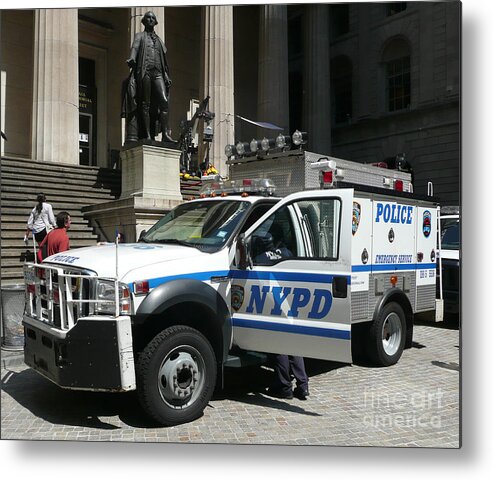 Nypd Metal Print featuring the photograph NYPD Emergency Service REP by Steven Spak