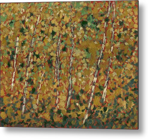 October Metal Print featuring the painting October Gold by David Dossett