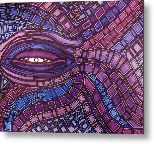 Octopus's Eye Metal Print featuring the painting Octopus Eye by Barbara St Jean