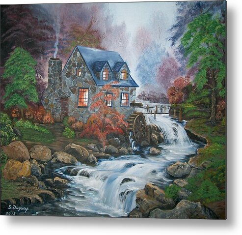 1800 Metal Print featuring the painting Old Grist Mill by Sharon Duguay