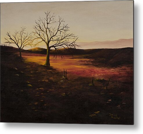 Landscape Metal Print featuring the painting Old Humboldt Rd. Sunset by Darice Machel McGuire