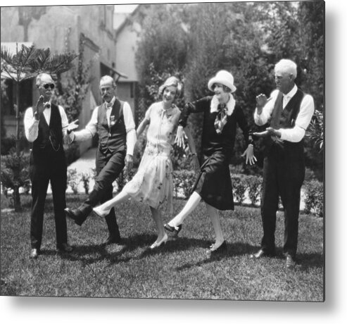 1920s Metal Print featuring the photograph Old Soldiers Teach Charleston by Underwood Archives