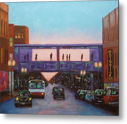 Lakeview East Painting Metal Print featuring the painting On Belmont by J Loren Reedy