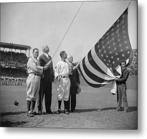 History Metal Print featuring the photograph Opening Day Of The 1939 Baseball Season by Everett