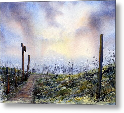 Landscape Metal Print featuring the painting Out to Sea.. Morning Mist by Glenn Marshall