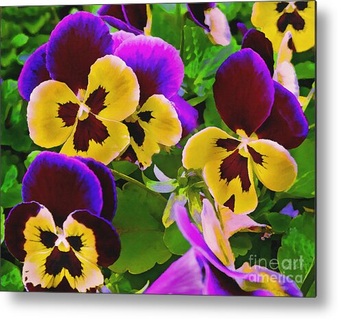 Pansy Metal Print featuring the painting Painterly Purple Pansy by Peter Piatt