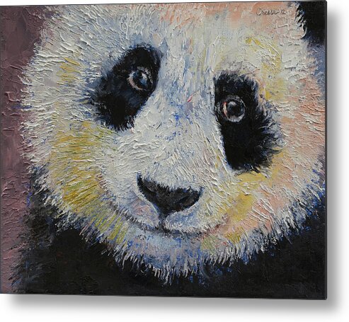 Panda Metal Print featuring the painting Panda Smile by Michael Creese