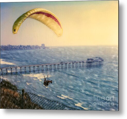 Paragliding Metal Print featuring the photograph Paragliding Torrey Pines by Glenn McNary