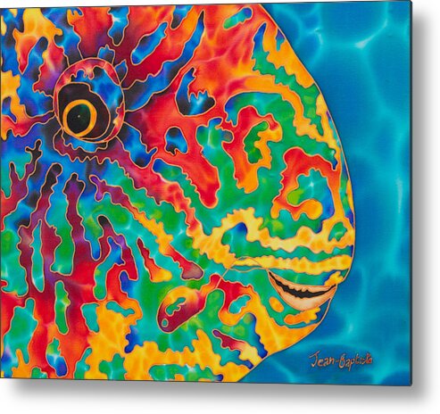 Diving Metal Print featuring the painting Parrotfish by Daniel Jean-Baptiste