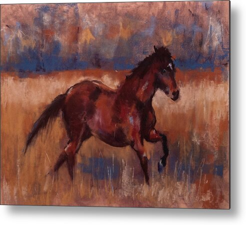 Horse Metal Print featuring the painting Payote's Run by Jim Fronapfel