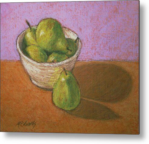 Pears Metal Print featuring the painting Pears in Bowl by Marna Edwards Flavell