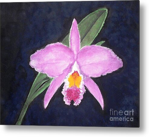 Orchid Metal Print featuring the painting Penny's Orchid by Denise Railey