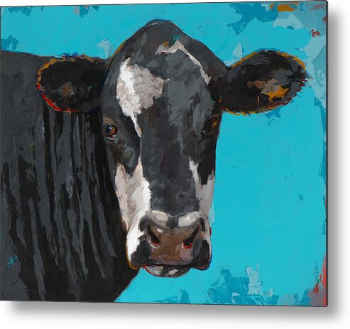 Cow Metal Print featuring the painting People Like Cows #8 by David Palmer