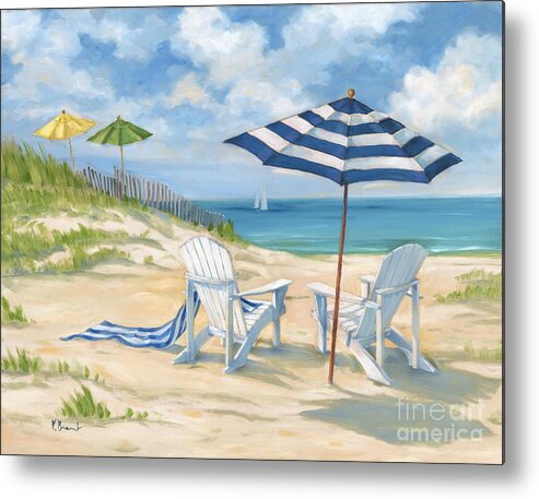 Beach Metal Print featuring the painting Perfect Beach Blue by Paul Brent