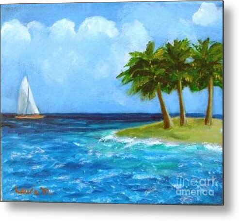 Boats Metal Print featuring the painting Perfect Sailing Day by Laurie Morgan