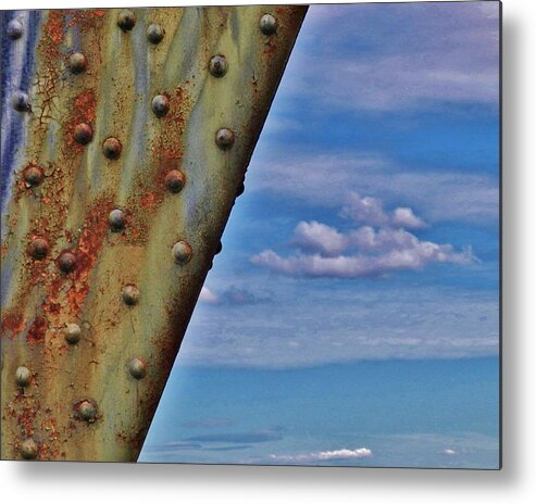 Rust Photographs Metal Print featuring the photograph Pillar in the Clouds 3 by Charles Lucas