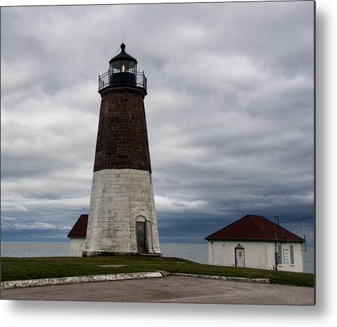 Lighthouse Metal Print featuring the photograph Point Judith Lighthouse in Narragansett by Roni Chastain