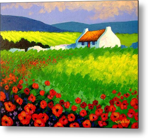 Ireland Metal Print featuring the painting Poppy Field - Ireland by John Nolan