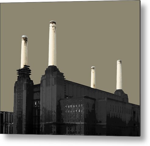 Battersea Metal Print featuring the mixed media Power - French GREY #2 by BFA Prints