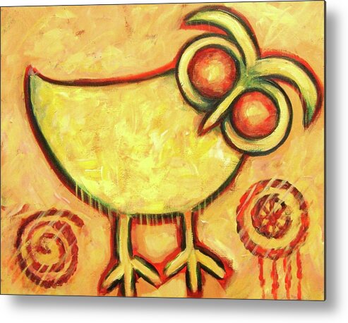 Owl Metal Print featuring the painting Primitive Owl by Carol Suzanne Niebuhr