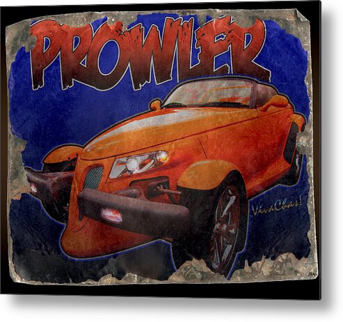 Plymouth Metal Print featuring the photograph Prowler Tin Sign Discovered in 2153 by Chas Sinklier