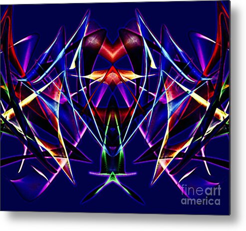 Digital Art Abstract Bat And Wings Metal Print featuring the digital art Psychedelic Bat N Wings by Gayle Price Thomas
