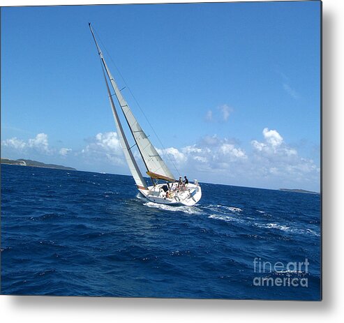 Sailing Metal Print featuring the photograph Racing at St. Thomas 2 by Tom Doud