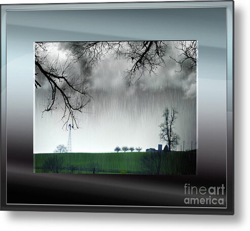 Farm Metal Print featuring the photograph Rainy Day Farm Ver-6 by Larry Mulvehill