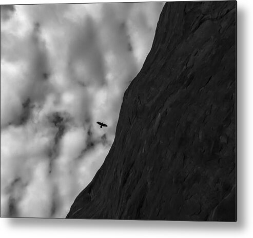 Raven Metal Print featuring the photograph Raven Clifts Clouds by Gary Warnimont