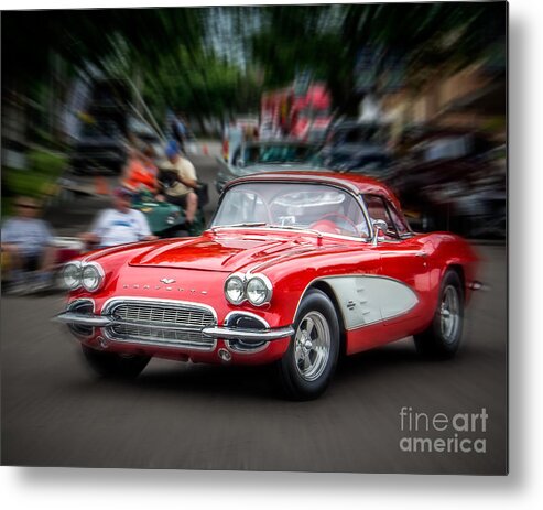 Car Metal Print featuring the photograph Red Blur by Perry Webster