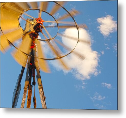 Amanda Smith Metal Print featuring the photograph Red Wind Windmill by Amanda Smith